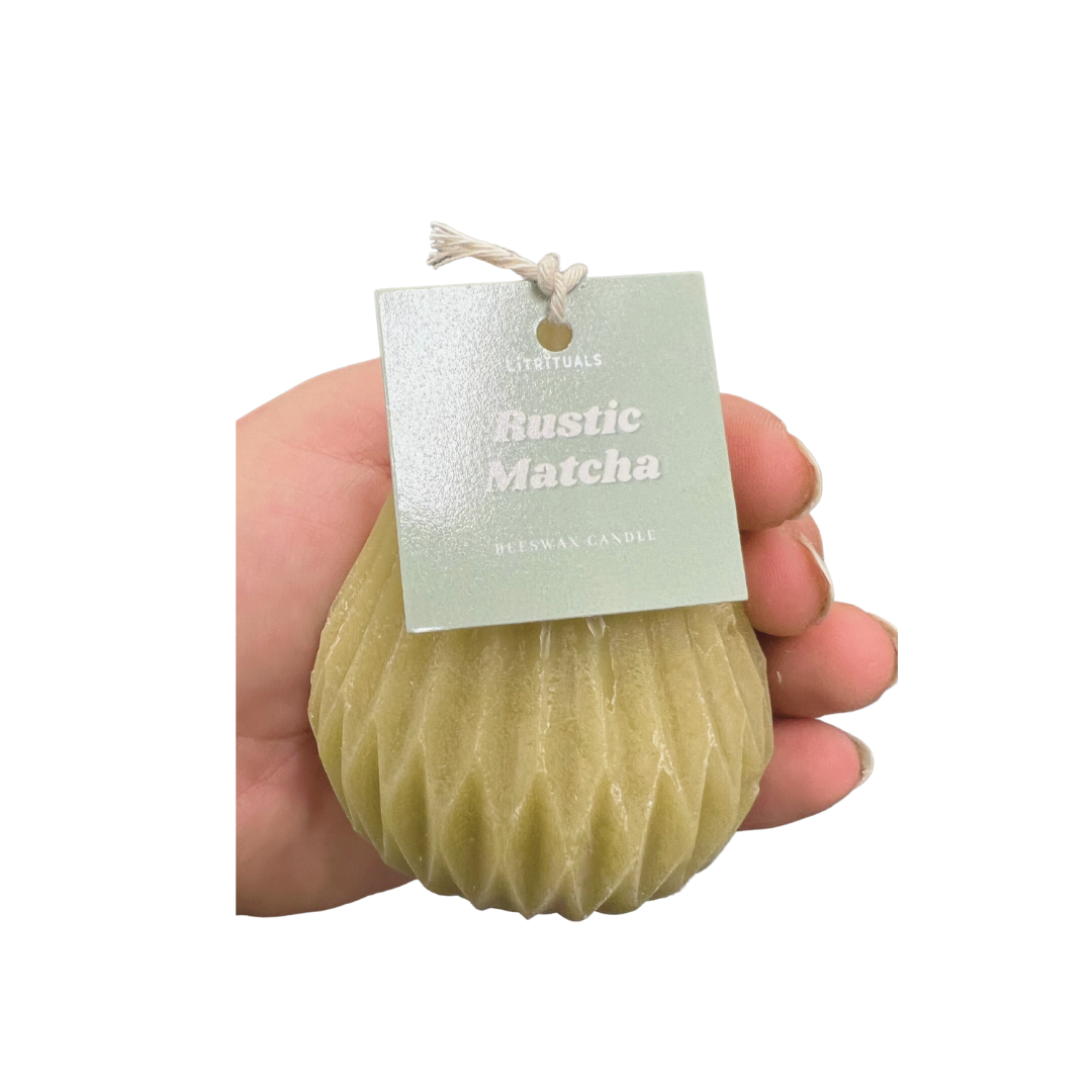 Rustic Matcha Beeswax Candle Sample Sale Lit Rituals