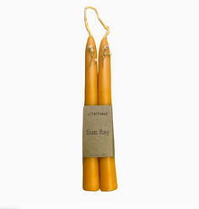  'Sun Ray' Beeswax Taper Candles