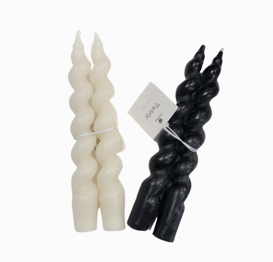 'Twirly Taper' Beeswax Altar Candle Pair