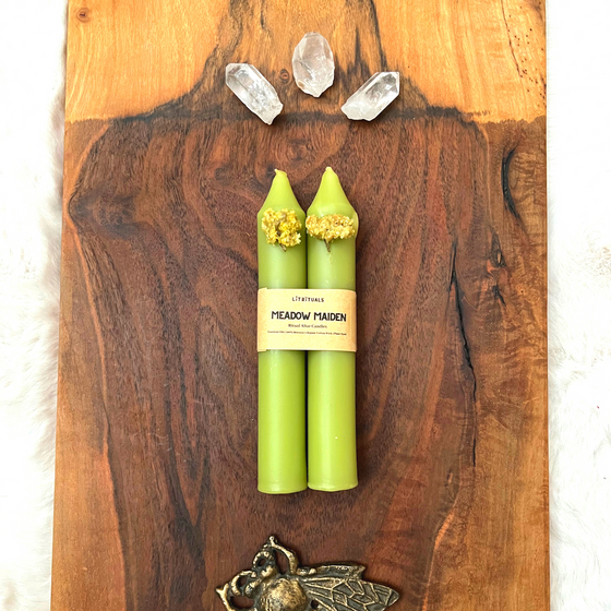‘Meadow Maiden’ Beeswax Altar Candles