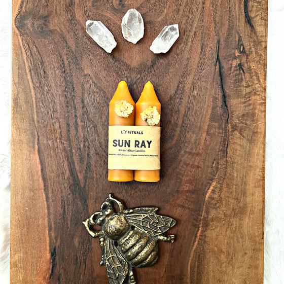 'Sun Ray' Beeswax Altar Candle